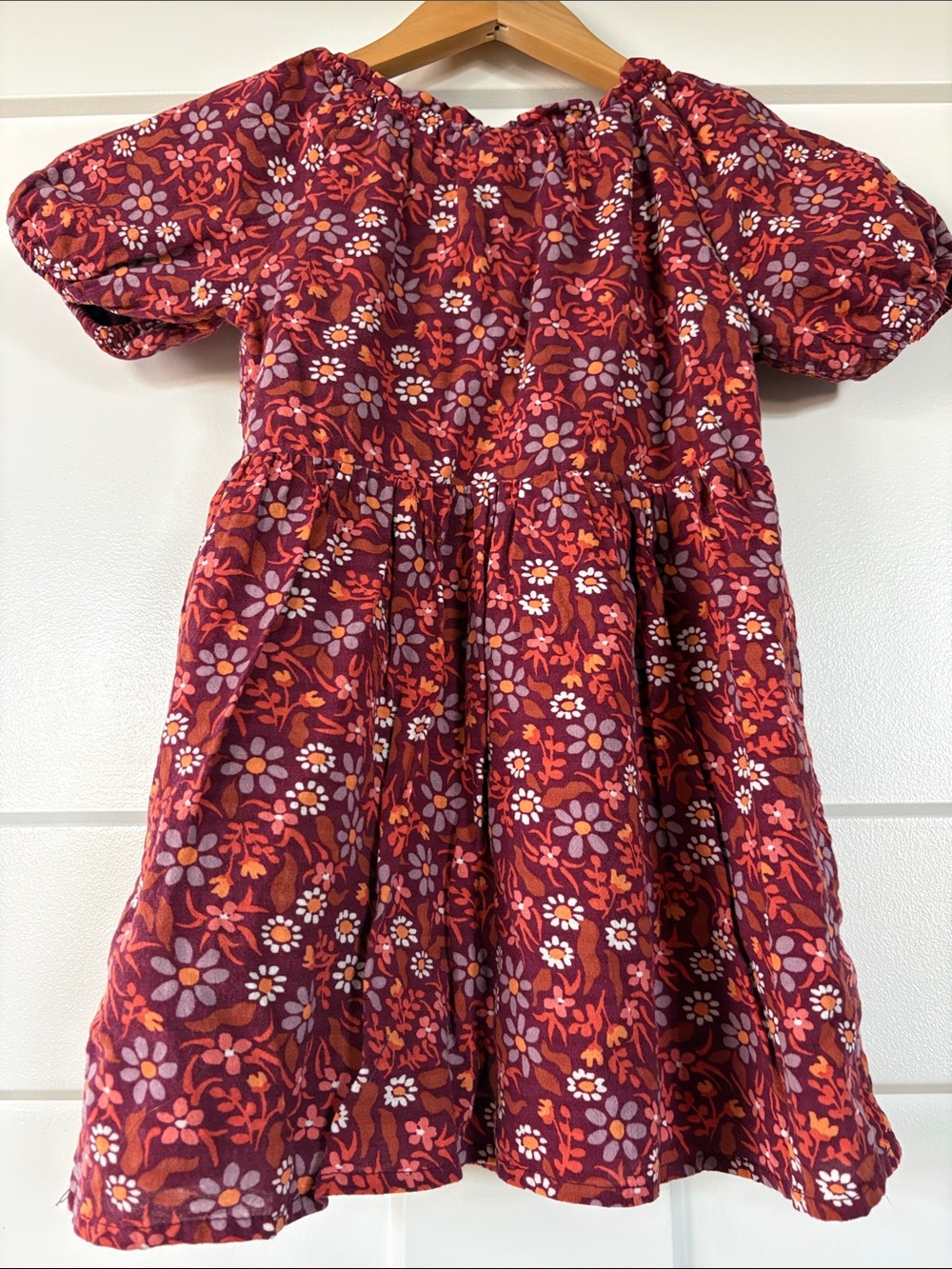 Cat & Jack Burgundy Floral Dress Size 4T - Picture 4 of 6